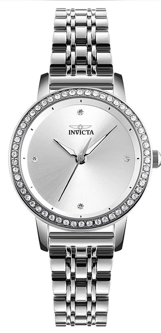 Invicta 70257 Celestial Lady 31mm Silver Tone Case Silver Metal Dial Silver Band
